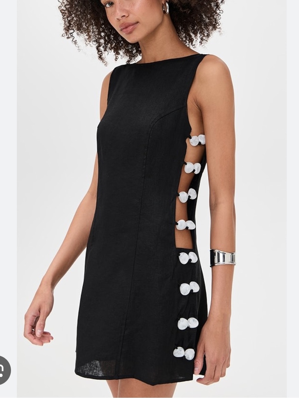 VRG GRL Tia Black Linen Mini Dress